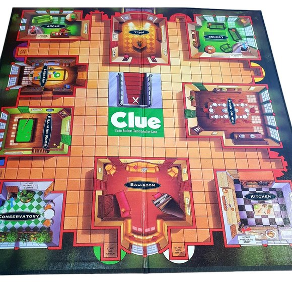 Vintage 1998 CLUE Board Game Parker Brothers Replacement Board ONLY - Picture 1 of 7
